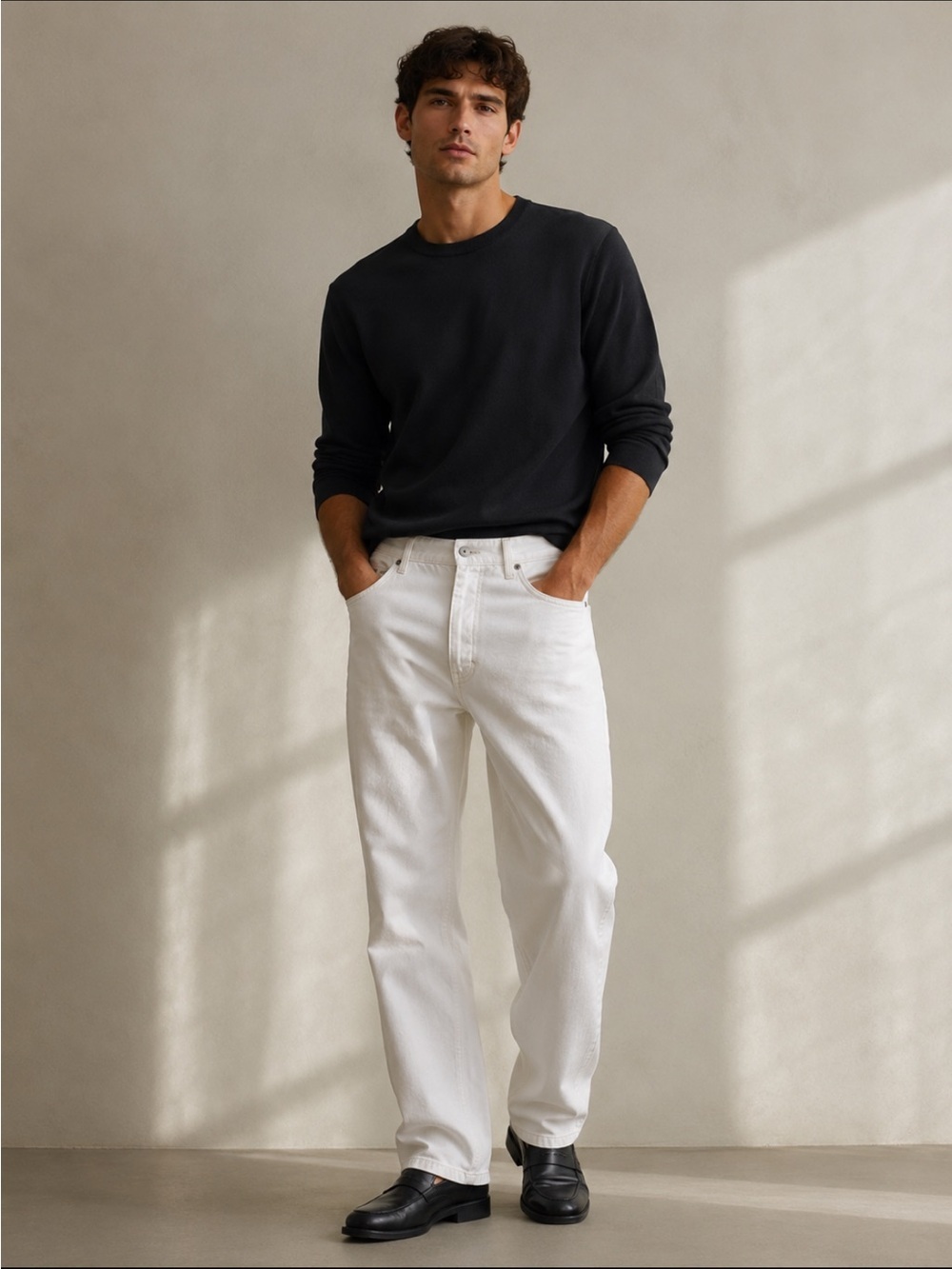Men's Hugo Boss Straight Leg White Jeans – Altered Fit (Size 35, 30" Inseam)